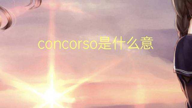 concorso是什么意思 concorso的翻译、读音、例句、中文解释