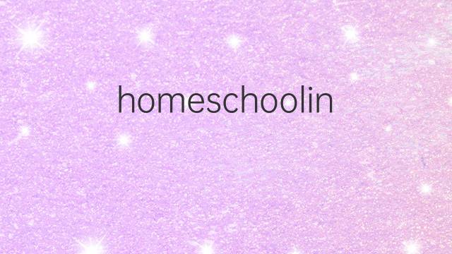 homeschooling是什么意思 homeschooling的翻译、读音、例句、中文解释