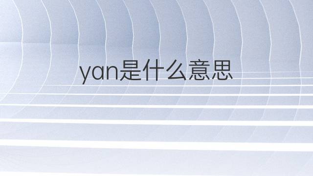 yan是什么意思 yan的翻译、读音、例句、中文解释