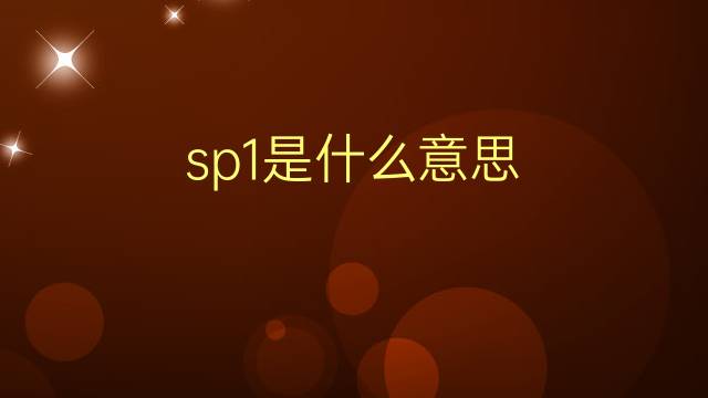 sp1是什么意思 sp1的翻译、读音、例句、中文解释