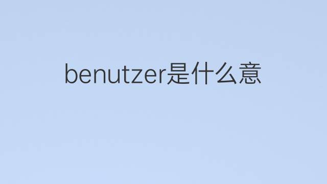 benutzer是什么意思 benutzer的翻译、读音、例句、中文解释