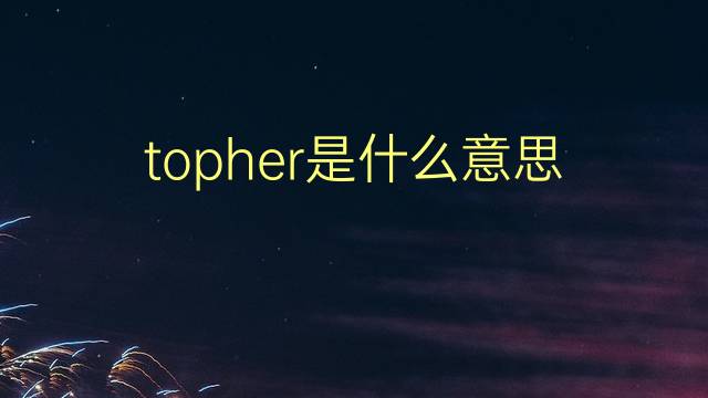 topher是什么意思 topher的翻译、读音、例句、中文解释