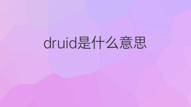 druid是什么意思 druid的翻译、读音、例句、中文解释