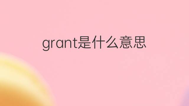 grant是什么意思 grant的翻译、读音、例句、中文解释