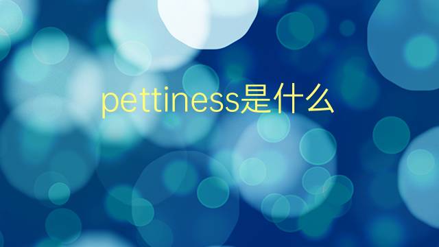 pettiness是什么意思 pettiness的翻译、读音、例句、中文解释