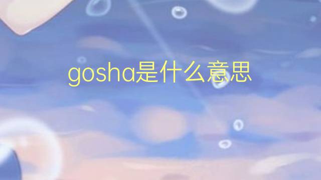 gosha是什么意思 gosha的翻译、读音、例句、中文解释