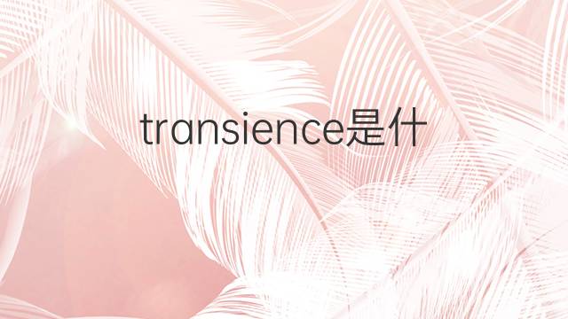 transience是什么意思 transience的翻译、读音、例句、中文解释