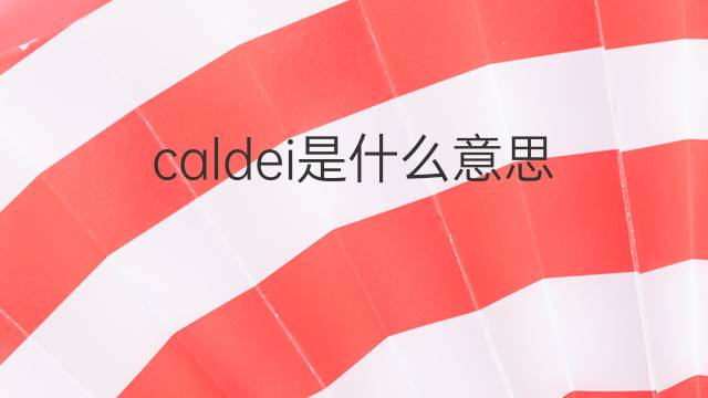 caldei是什么意思 caldei的翻译、读音、例句、中文解释