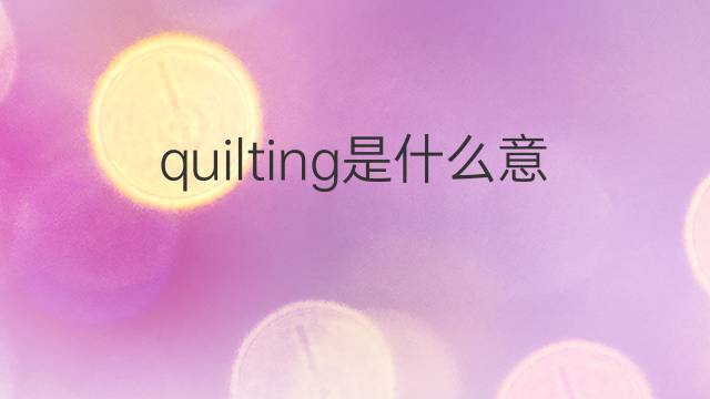 quilting是什么意思 quilting的翻译、读音、例句、中文解释