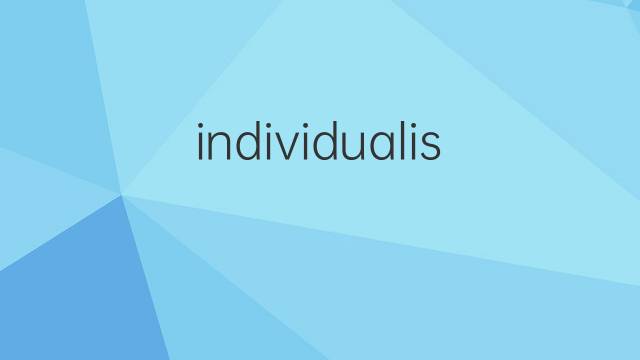 individualism是什么意思 individualism的翻译、读音、例句、中文解释