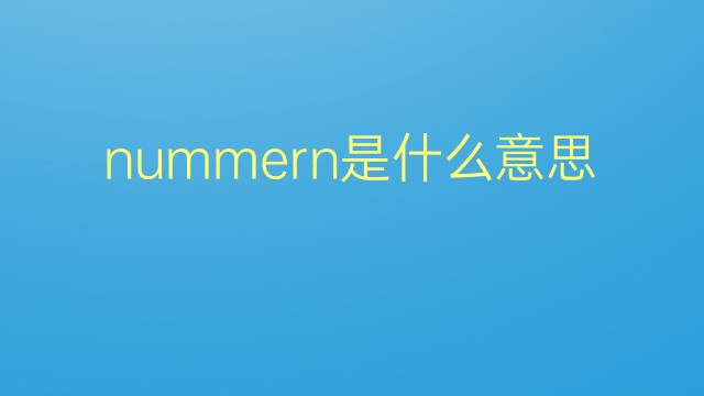 nummern是什么意思 nummern的翻译、读音、例句、中文解释