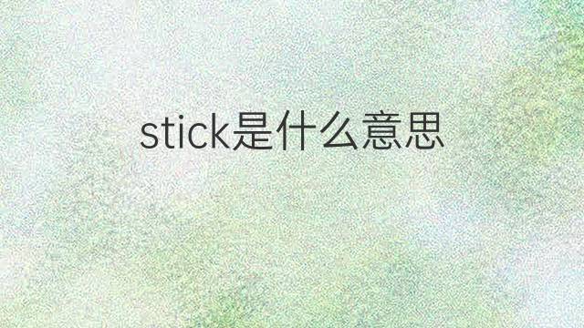 stick是什么意思 stick的翻译、读音、例句、中文解释