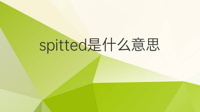 spitted是什么意思 spitted的翻译、读音、例句、中文解释