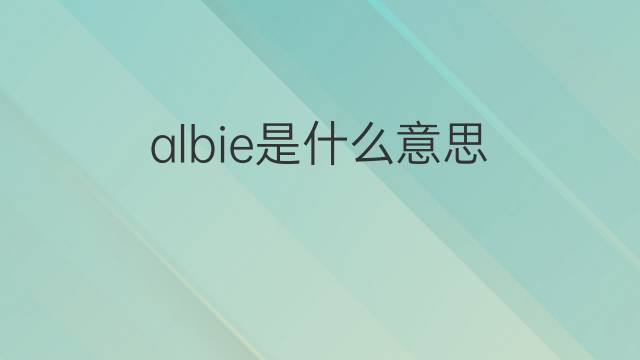 albie是什么意思 albie的翻译、读音、例句、中文解释