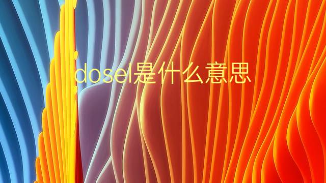 dosel是什么意思 dosel的翻译、读音、例句、中文解释