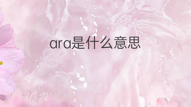 ara是什么意思 ara的翻译、读音、例句、中文解释