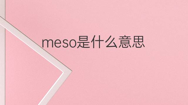 meso是什么意思 meso的翻译、读音、例句、中文解释