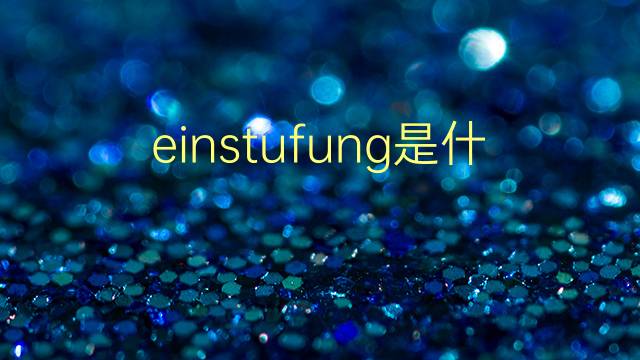 einstufung是什么意思 einstufung的翻译、读音、例句、中文解释