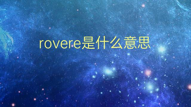 rovere是什么意思 rovere的翻译、读音、例句、中文解释