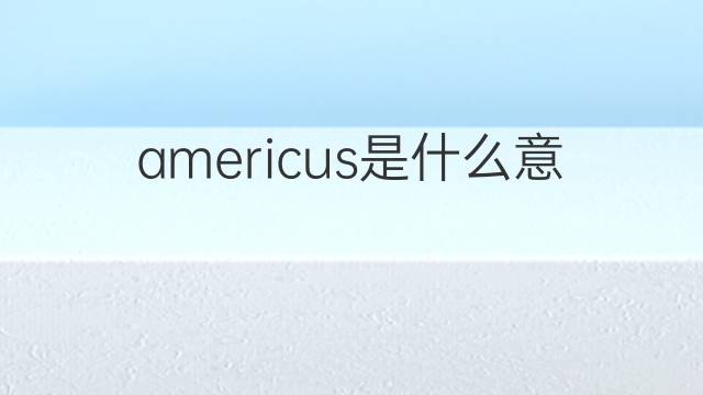 americus是什么意思 americus的翻译、读音、例句、中文解释