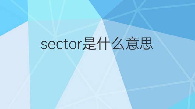 sector是什么意思 sector的翻译、读音、例句、中文解释