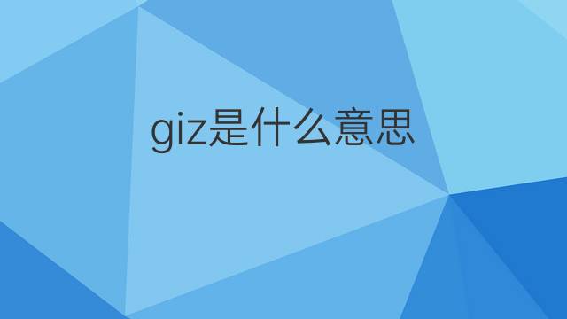 giz是什么意思 giz的翻译、读音、例句、中文解释