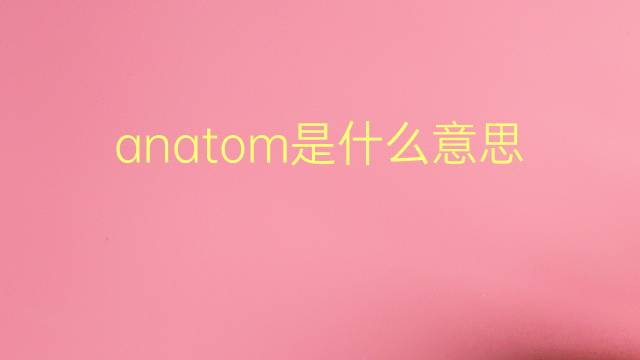 anatom是什么意思 anatom的翻译、读音、例句、中文解释