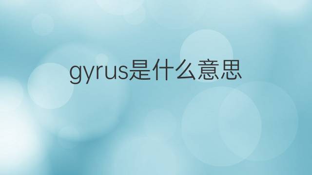 gyrus是什么意思 gyrus的翻译、读音、例句、中文解释