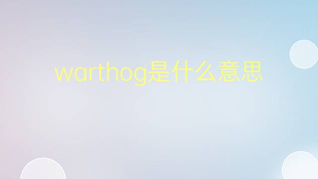 warthog是什么意思 warthog的翻译、读音、例句、中文解释