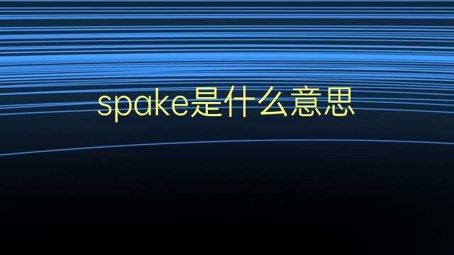 spake是什么意思 spake的翻译、读音、例句、中文解释