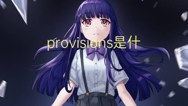 provisions是什么意思 provisions的翻译、读音、例句、中文解释