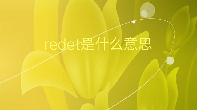 redet是什么意思 redet的翻译、读音、例句、中文解释