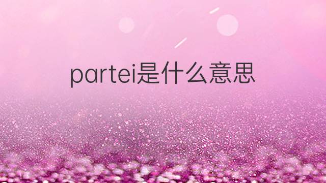 partei是什么意思 partei的翻译、读音、例句、中文解释