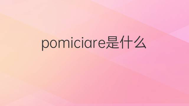 pomiciare是什么意思 pomiciare的翻译、读音、例句、中文解释