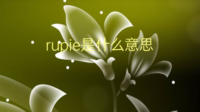 rupie是什么意思 rupie的翻译、读音、例句、中文解释