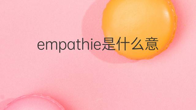 empathie是什么意思 empathie的翻译、读音、例句、中文解释