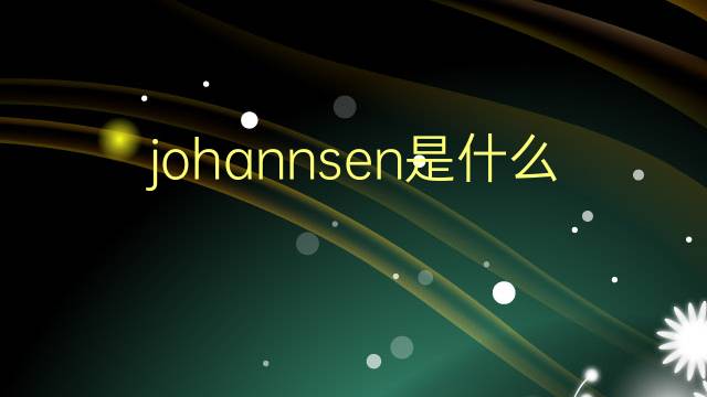 johannsen是什么意思 英文名johannsen的翻译、发音、来源