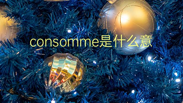 consomme是什么意思 consomme的翻译、读音、例句、中文解释