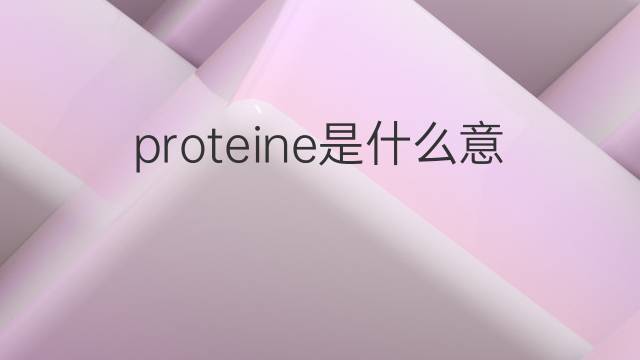 proteine是什么意思 proteine的翻译、读音、例句、中文解释