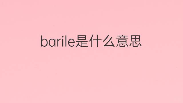 barile是什么意思 barile的翻译、读音、例句、中文解释