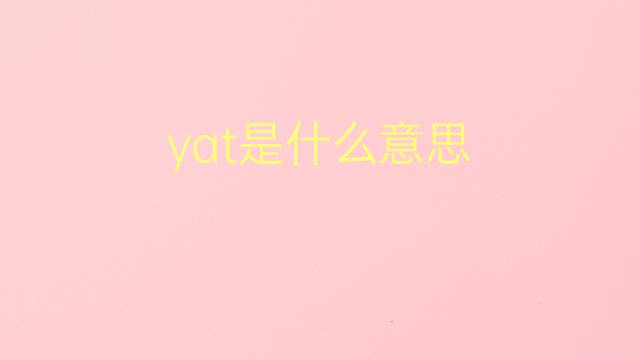 yat是什么意思 yat的翻译、读音、例句、中文解释