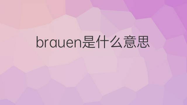 brauen是什么意思 brauen的翻译、读音、例句、中文解释