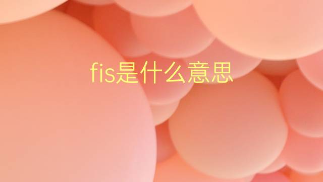 fis是什么意思 fis的翻译、读音、例句、中文解释