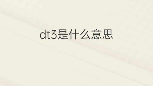 dt3是什么意思 dt3的翻译、读音、例句、中文解释