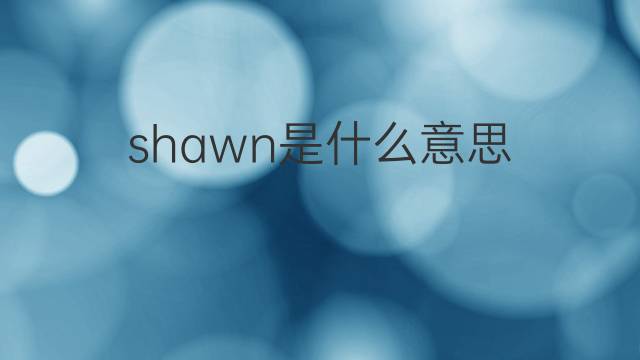 shawn是什么意思 shawn的翻译、读音、例句、中文解释