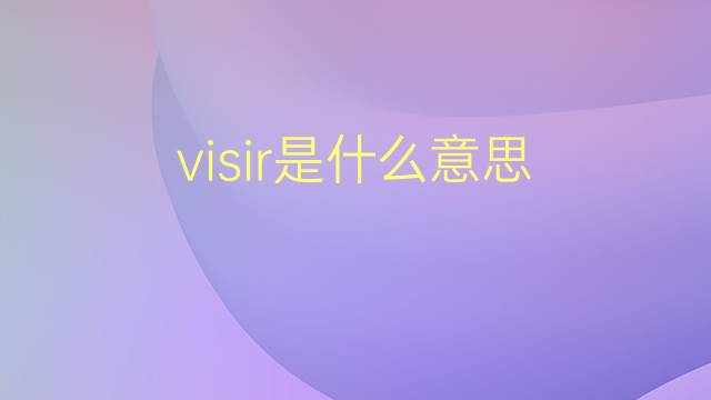 visir是什么意思 visir的翻译、读音、例句、中文解释