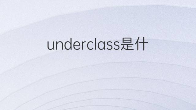 underclass是什么意思 underclass的翻译、读音、例句、中文解释