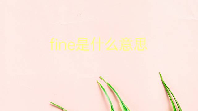 fine是什么意思 fine的翻译、读音、例句、中文解释