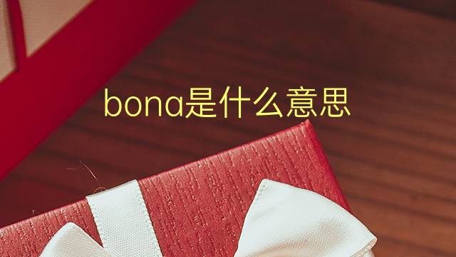 bona是什么意思 bona的翻译、读音、例句、中文解释