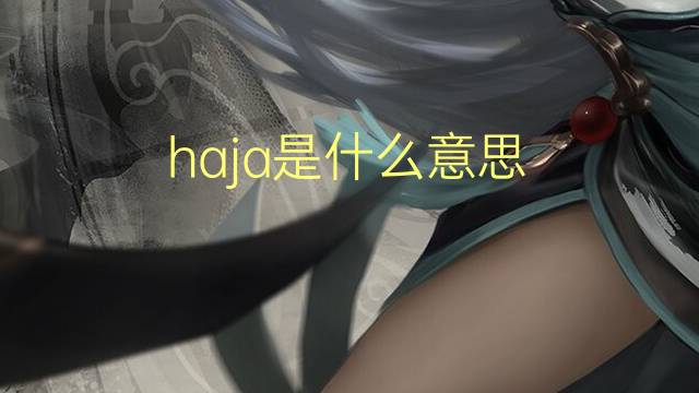 haja是什么意思 haja的翻译、读音、例句、中文解释